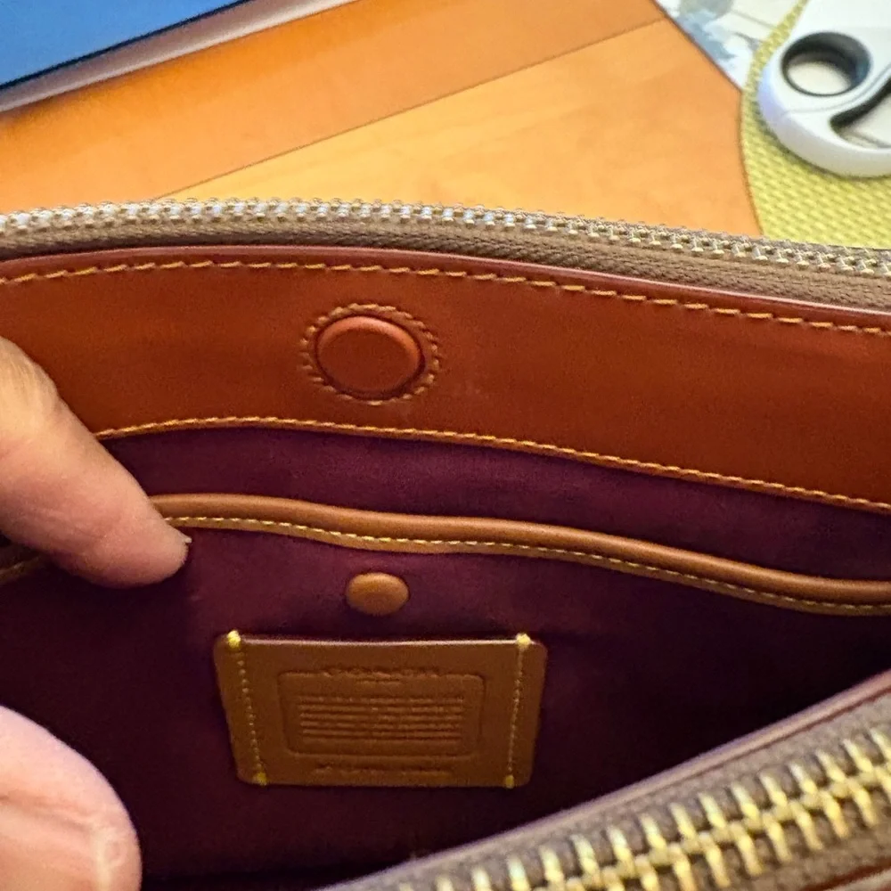 Coach Signature Brown and Red Handbag - Picture 12 of 12